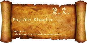 Majláth Klaudia névjegykártya